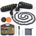 24" Hand Pocket Chainsaw Cutting Solution Kit- Portable Folding Hand Saw for Wood Cutting, Camping, Hiking, Survival Gear